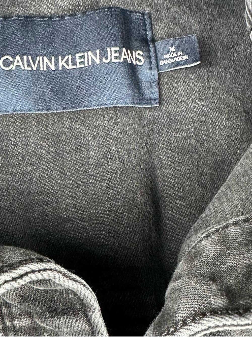 Calvin Klein Jeans Black Wash Denim Button Front Shirt Dress M Utility Mini - Picture 7 of 11